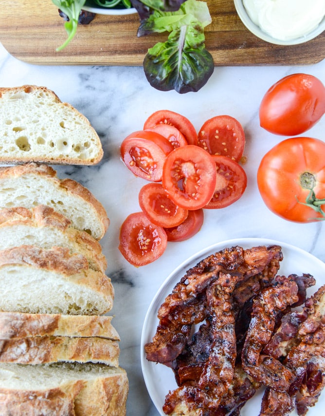 crispy smoked provolone BLAT I howsweeteats.com