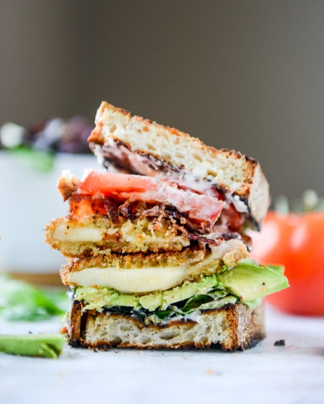 crispy smoked provolone BLAT I howsweeteats.com