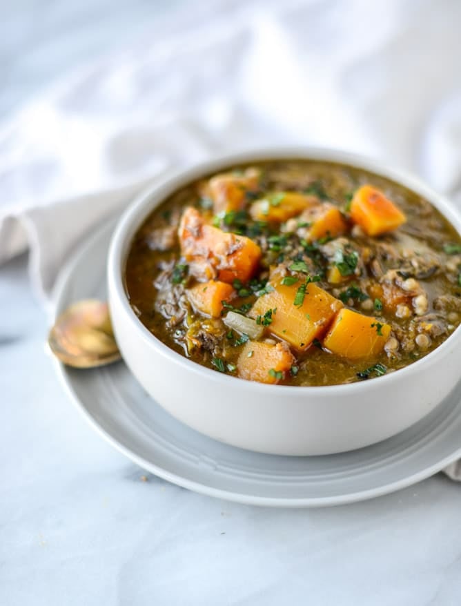butternut beef stew with pearl couscous I howsweeteats.com