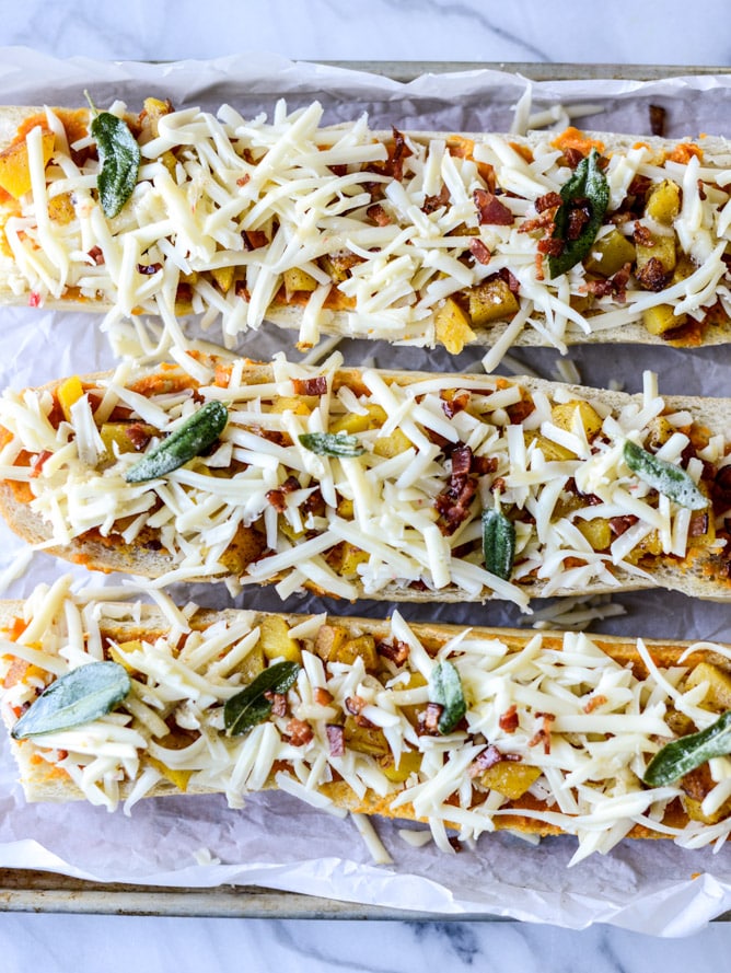 pumpkin parmesan french breads I howsweeteats.com