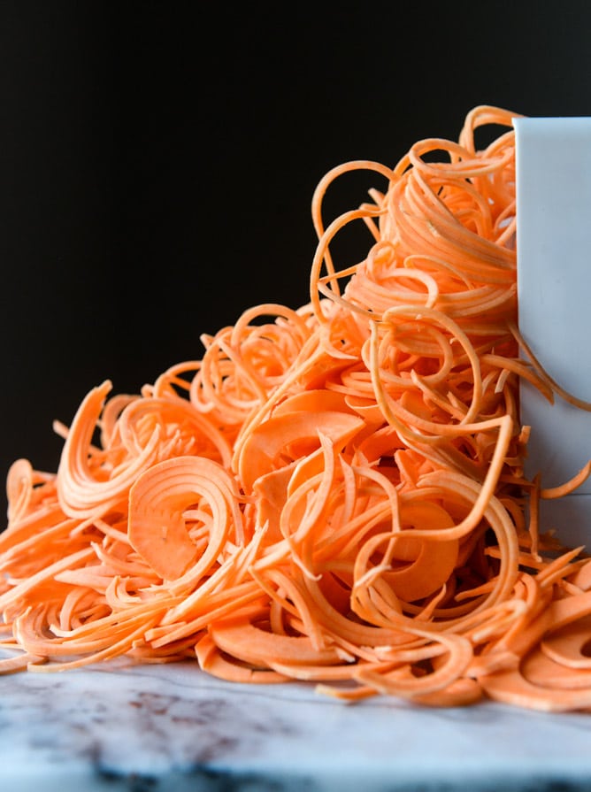 BBQ havarti burgers with sweet potato curly fries I howsweeteats.com