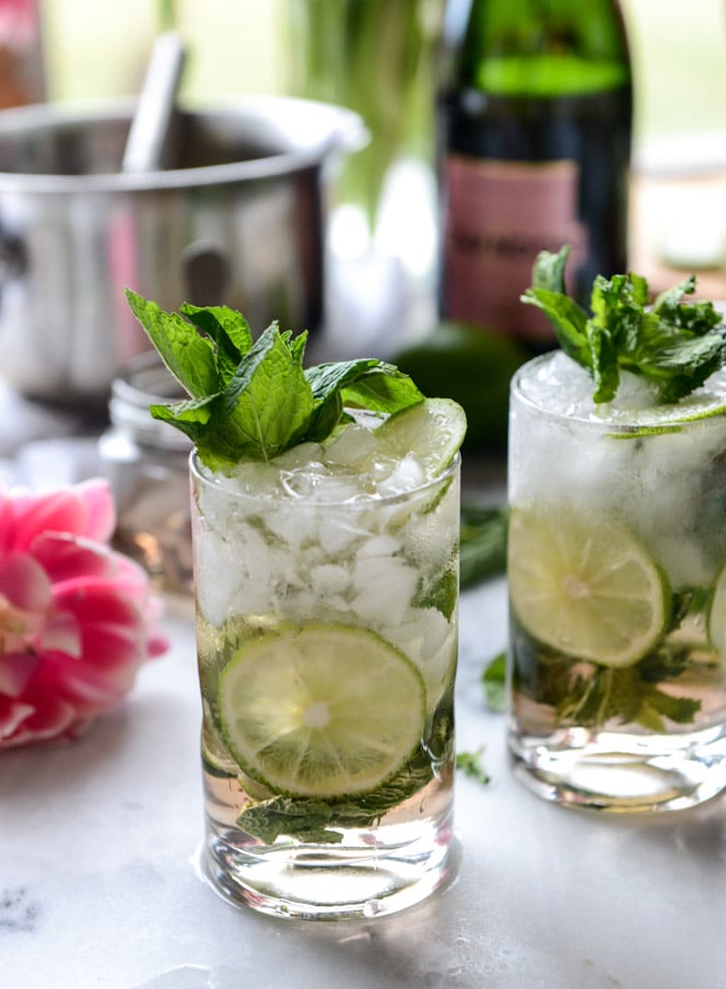 rosé champagne mojitos I howsweeteats.com