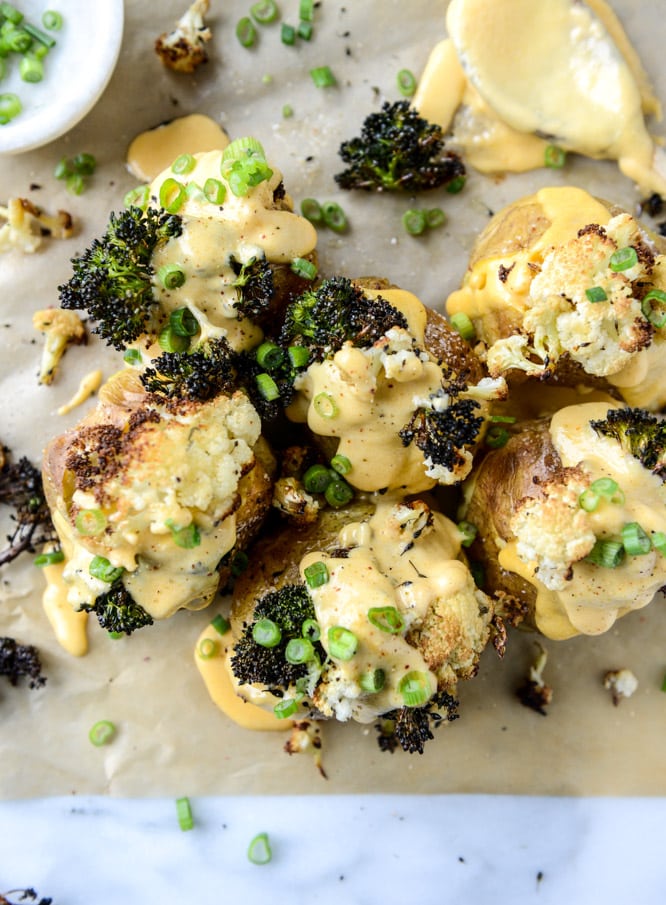 stuffed potatoes with butternut cheese sauce I howsweeteats.com