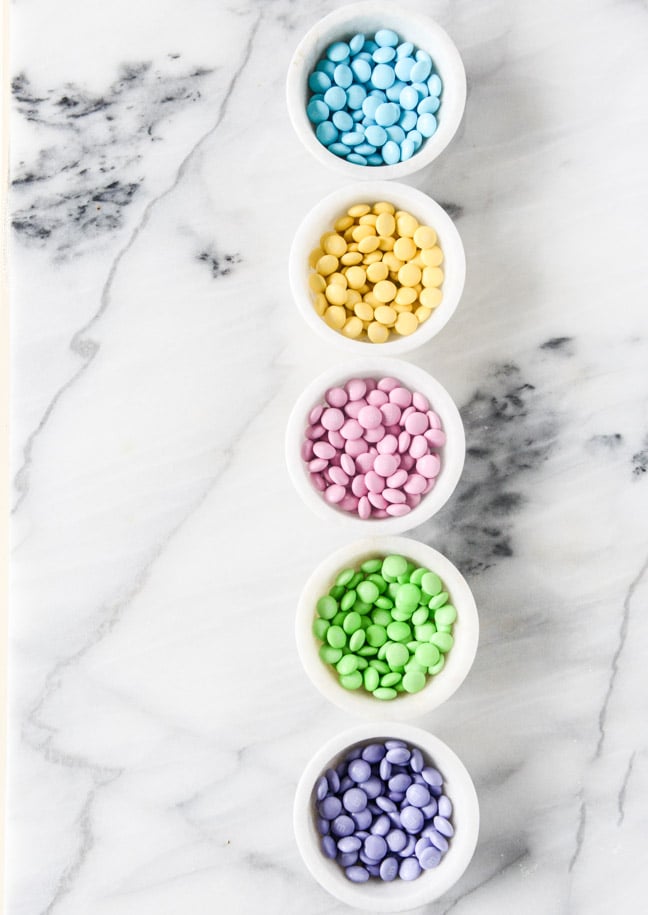 coconut confetti classic bunny cake with M&M'S I howsweeteats.com