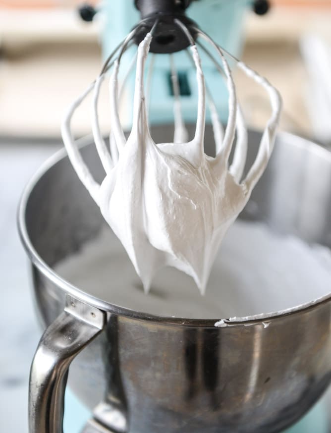 marshmallow pavlova with pineapple curd I howsweeteats.com