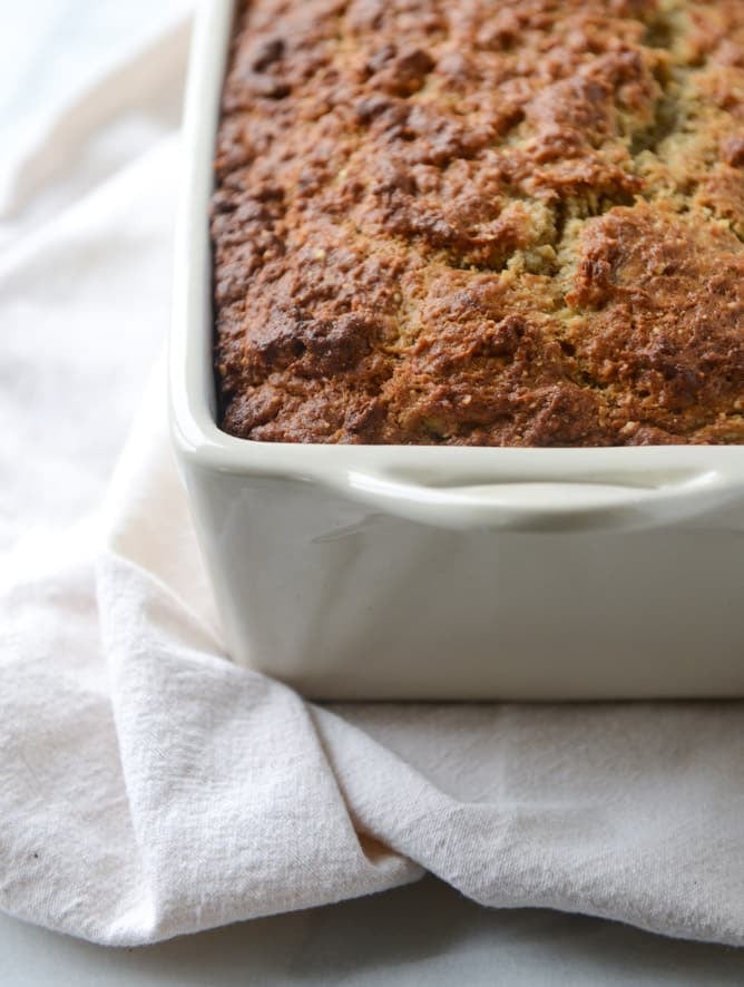 almond butter roasted banana bread I howsweeteats.com