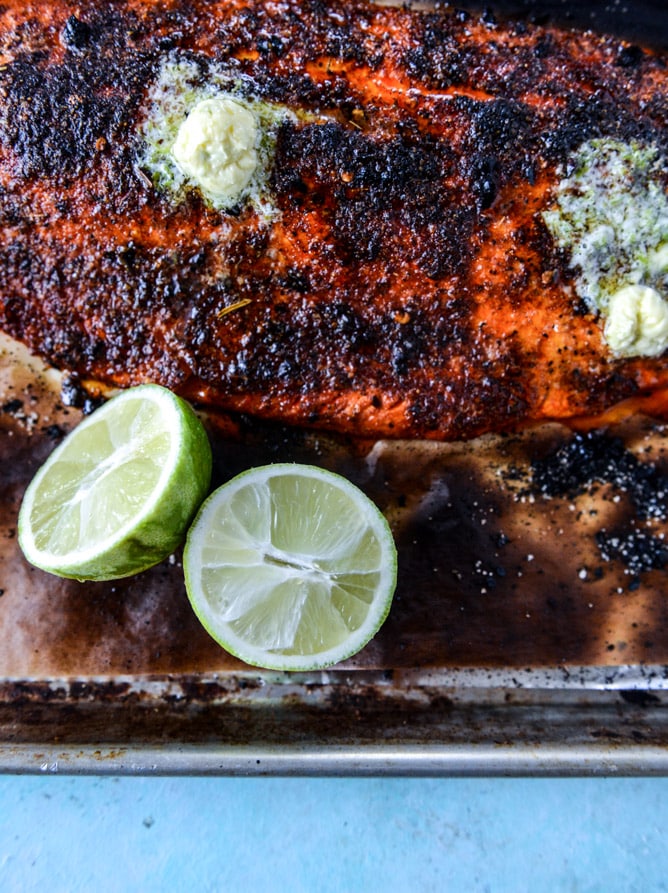 30 minute cajun salmon with salted lime butter I howsweeteats.com
