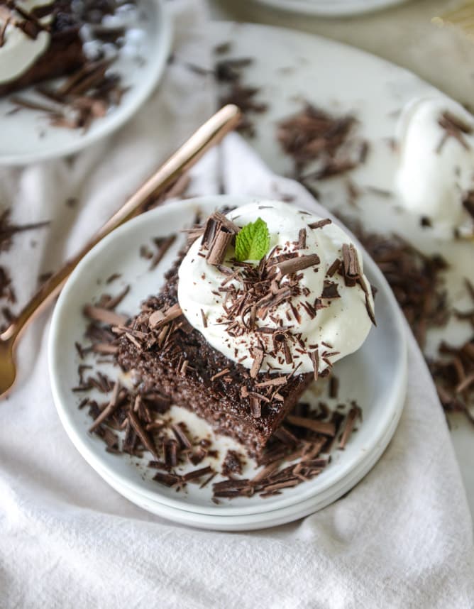 This chocolate tres leches cake is a spin on the classic tres leches. Three milks, one being chocolate milk, soak into the fudgiest cake ever! I howsweeteats.com