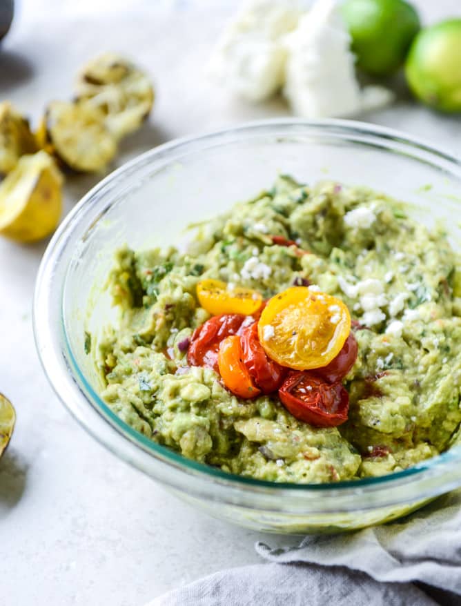 roasted tomato and charred lime guacamole I howsweeteats.com