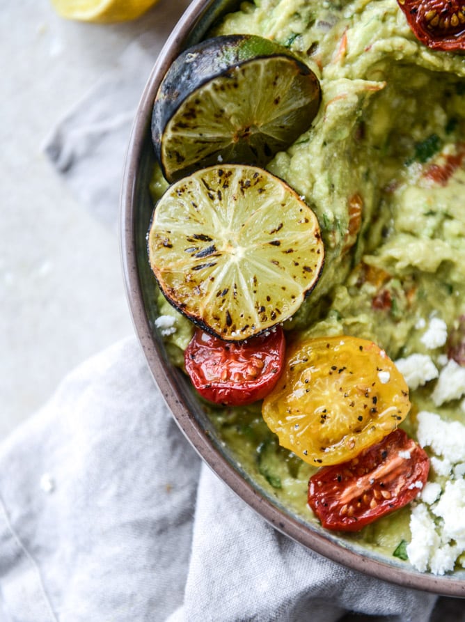 roasted tomato and charred lime guacamole I howsweeteats.com