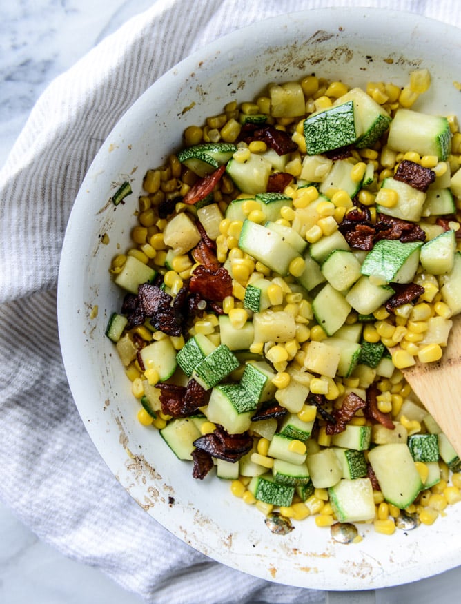 crispy bacon pasta salad with fresh herbs I howsweeteats.com
