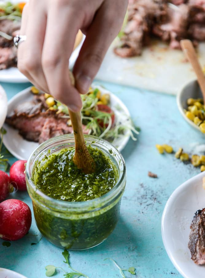 marinated flank steak with our favorite toppings I howsweeteats.com