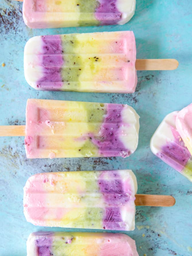 rainbow froyo pops I howsweeteats.com