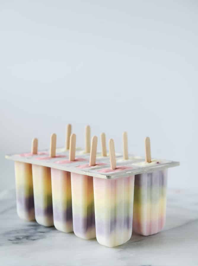 rainbow froyo pops I howsweeteats.com