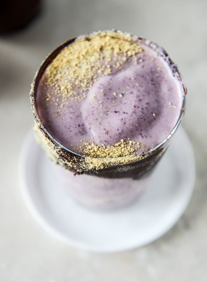 black raspberry pie milkshake with black raspberry ganache I howsweeteats.com