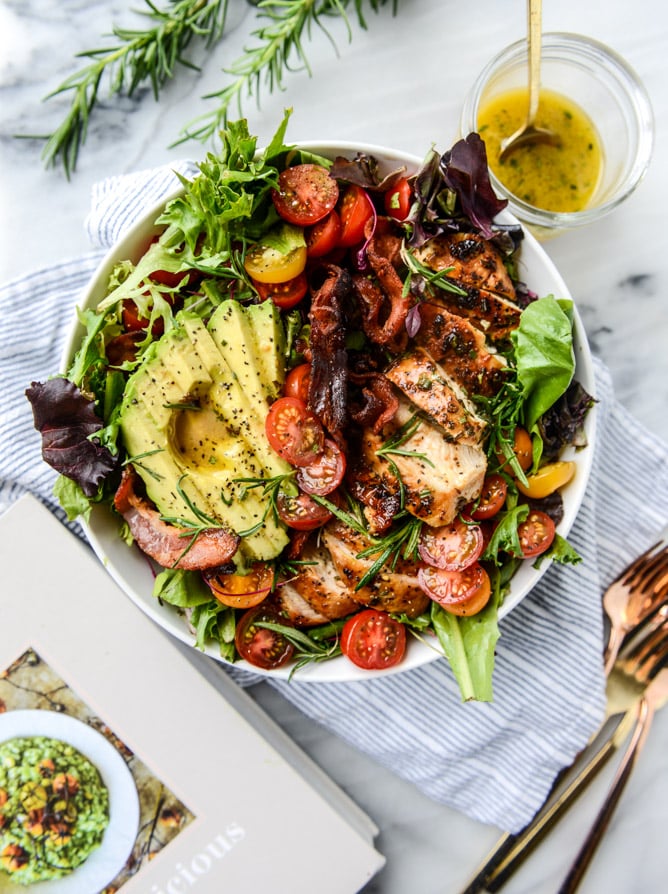 rosemary chicken, bacon and avocado salad I howsweeteats.com