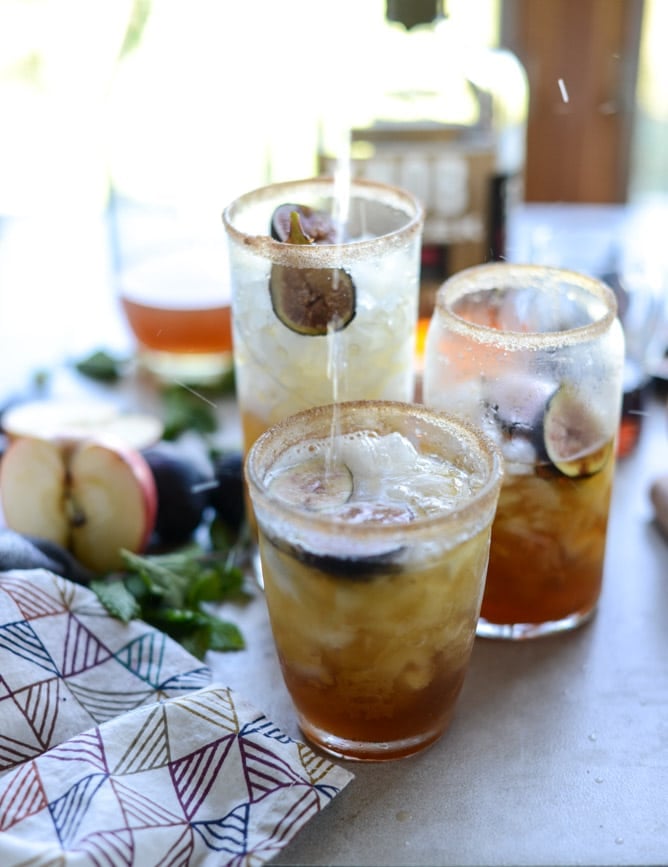 minted apple shrub & a maple fig bourbon soda I howsweeteats.com