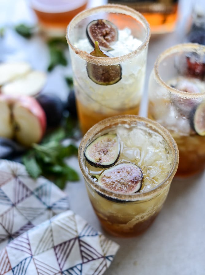minted apple shrub & a maple fig bourbon soda I howsweeteats.com