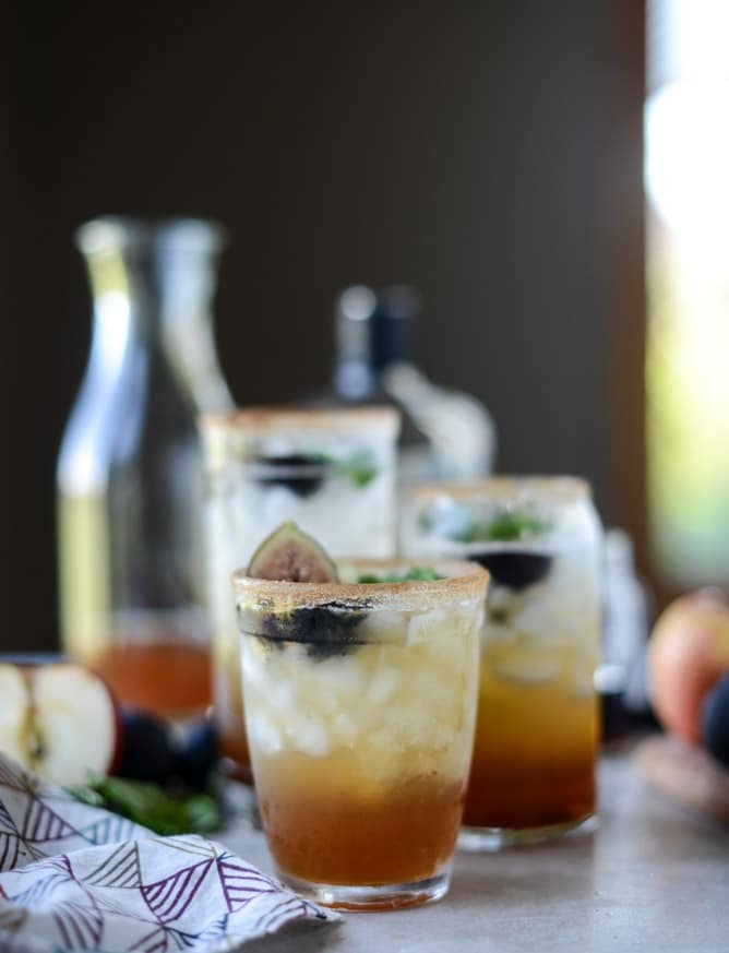 minted apple shrub & a maple fig bourbon soda I howsweeteats.com