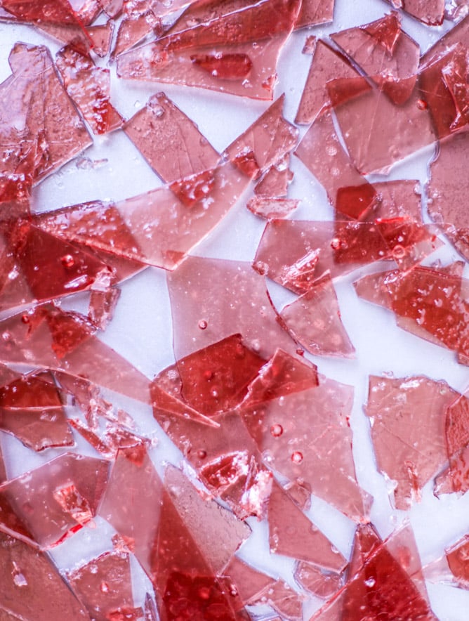 devil's food cupcakes with pomegranate sugar shards I howsweeteats.com