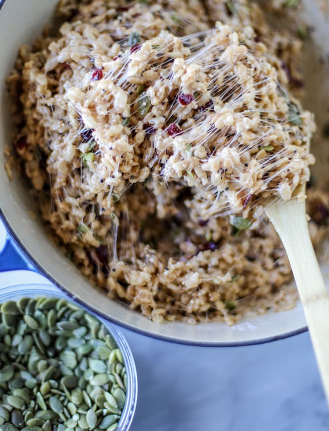 toasted marshmallow harvest rice krispie treats I howsweeteats.com