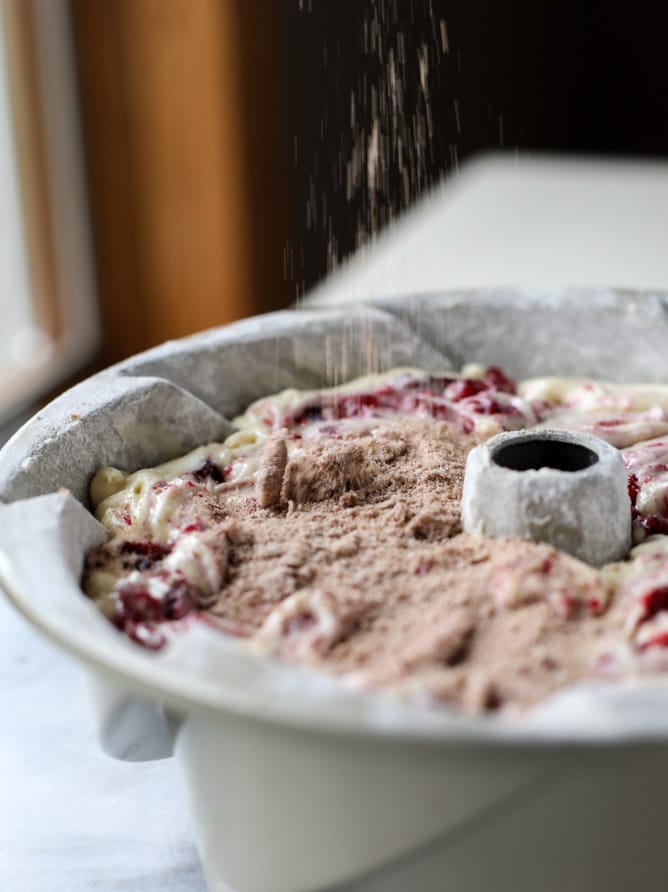 leftover cranberry sauce greek yogurt coffee cake I howsweeteats.com