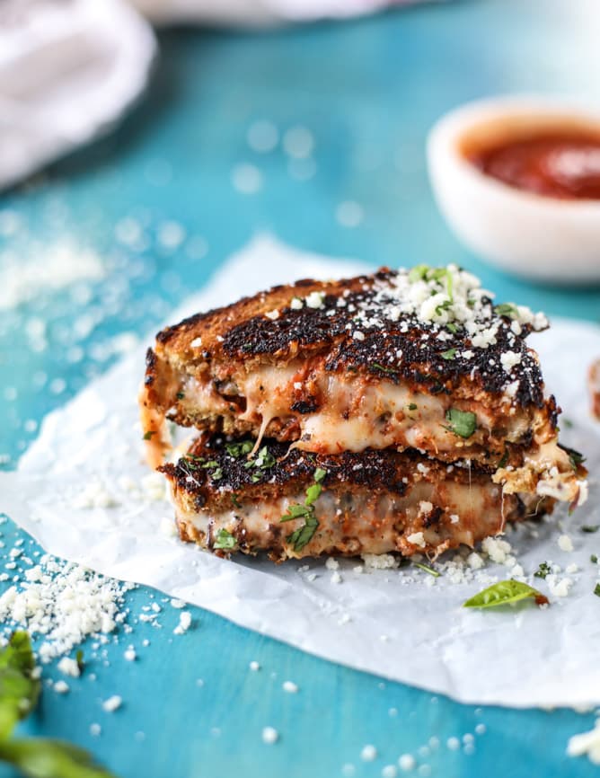 eggplant parmesan grilled cheese I howsweeteats.com