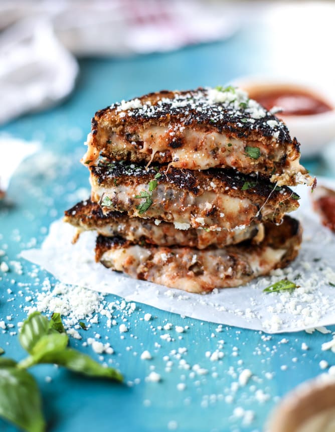 eggplant parmesan grilled cheese I howsweeteats.com