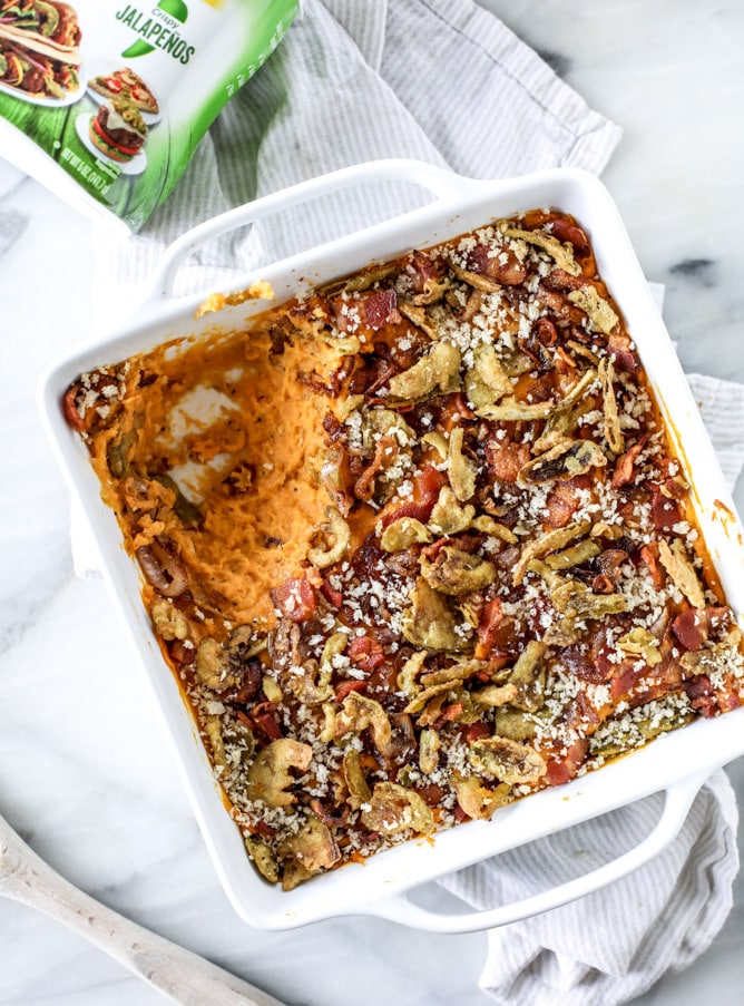savory sweet potato casserole I howsweeteats.com