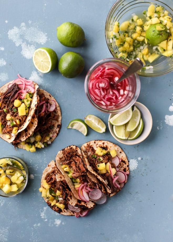 slow cooker barbacoa beef tacos I howsweeteats.com