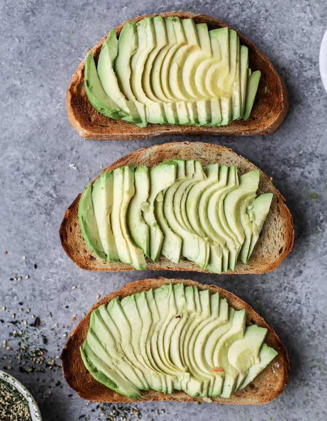 sesame cucumber ribbon avocado toast I howsweeteats.com