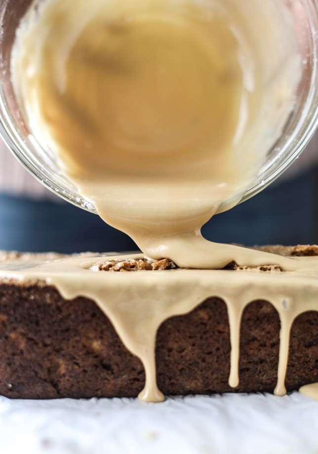 banana bread with espresso glaze I howsweeteats.com