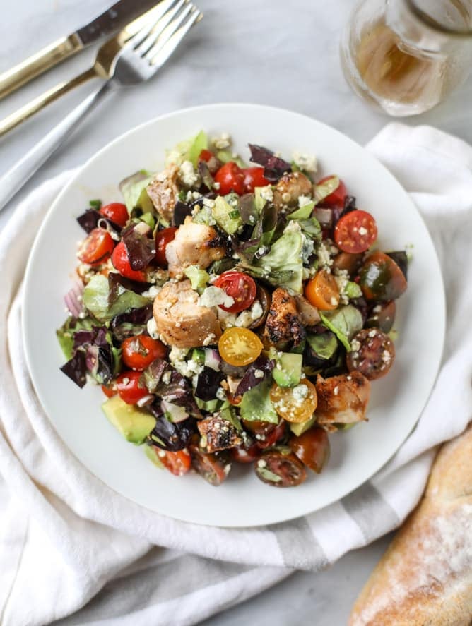 honey mustard chicken chopped salad I howsweeteats.com