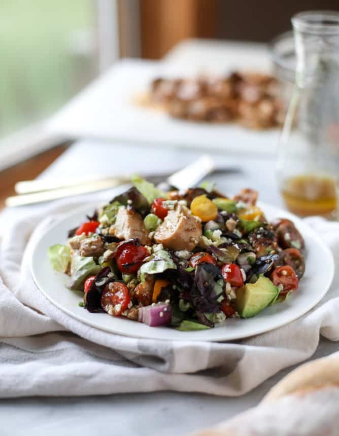 honey mustard chicken chopped salad I howsweeteats.com