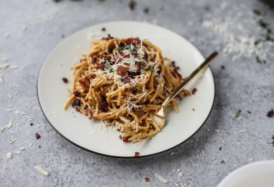 butternut squash spaghetti carbonara I howsweeteats.com