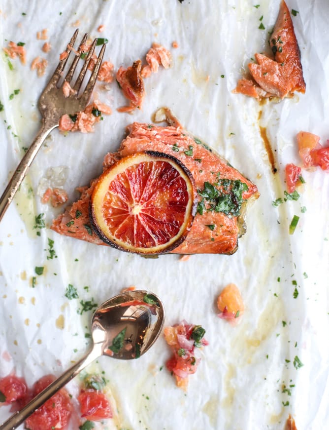 winter citrus butter salmon I howsweeteats.com