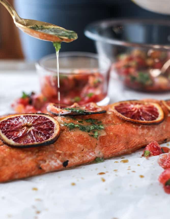 winter citrus butter salmon I howsweeteats.com