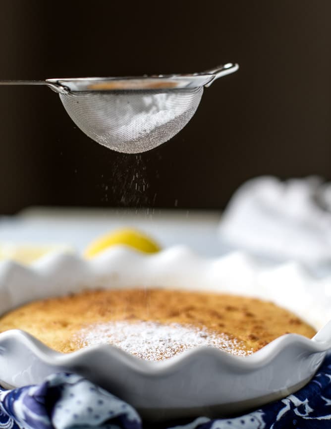 lemon almond pudding cake I howsweeteats.com