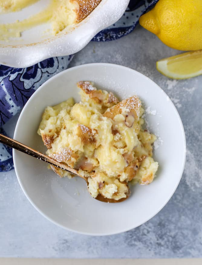 lemon almond pudding cake I howsweeteats.com