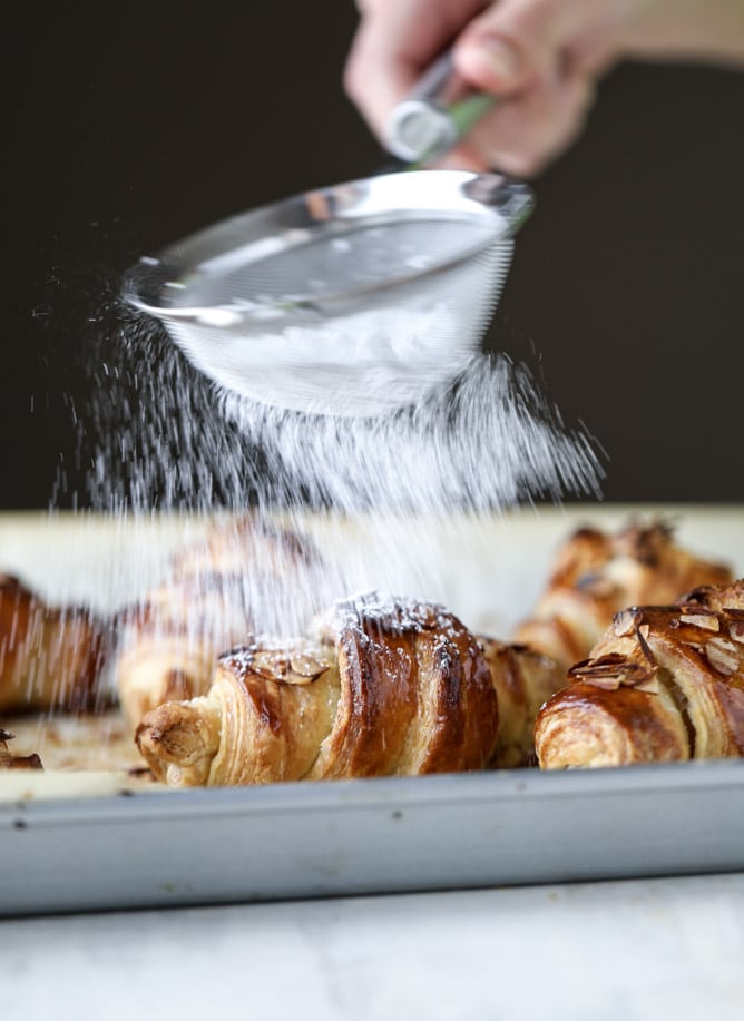 puff pastry almond croissants I howsweeteats.com