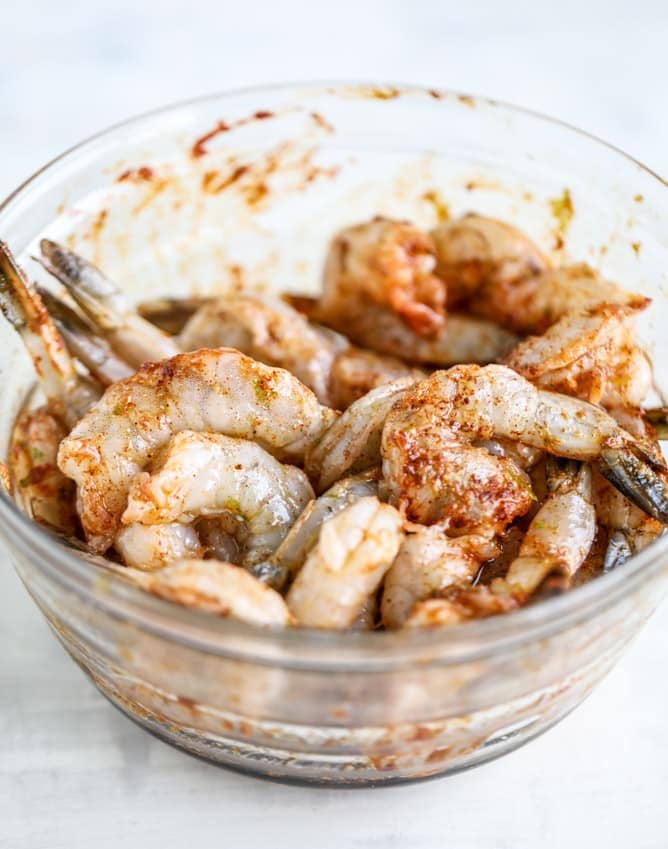 tequila shrimp taco salad I howsweeteats.com