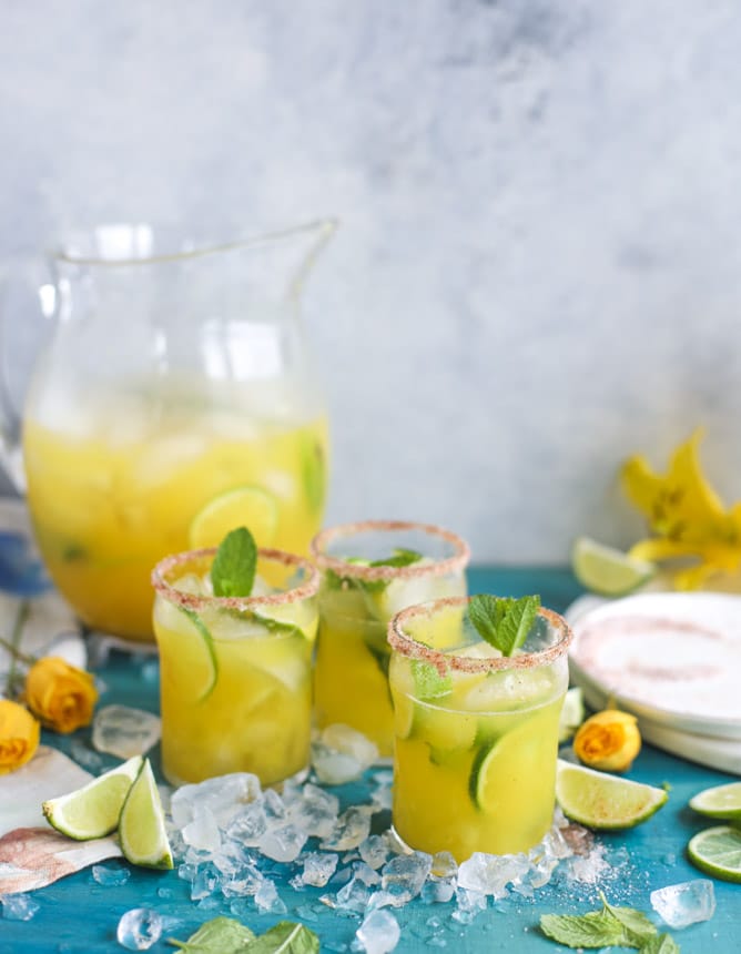 mint mango margarita punch I howsweeteats.com