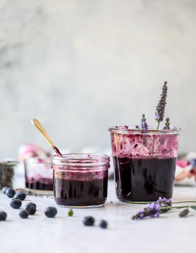 easy blueberry lavender chia jam I howsweeteats.com