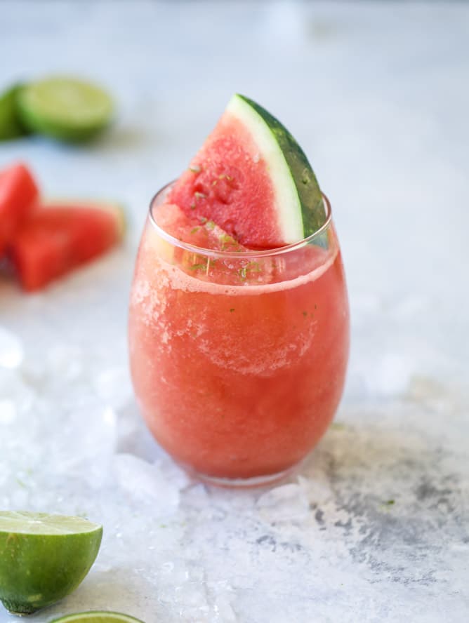frozen watermelon lime agua fresca I howsweeteats.com