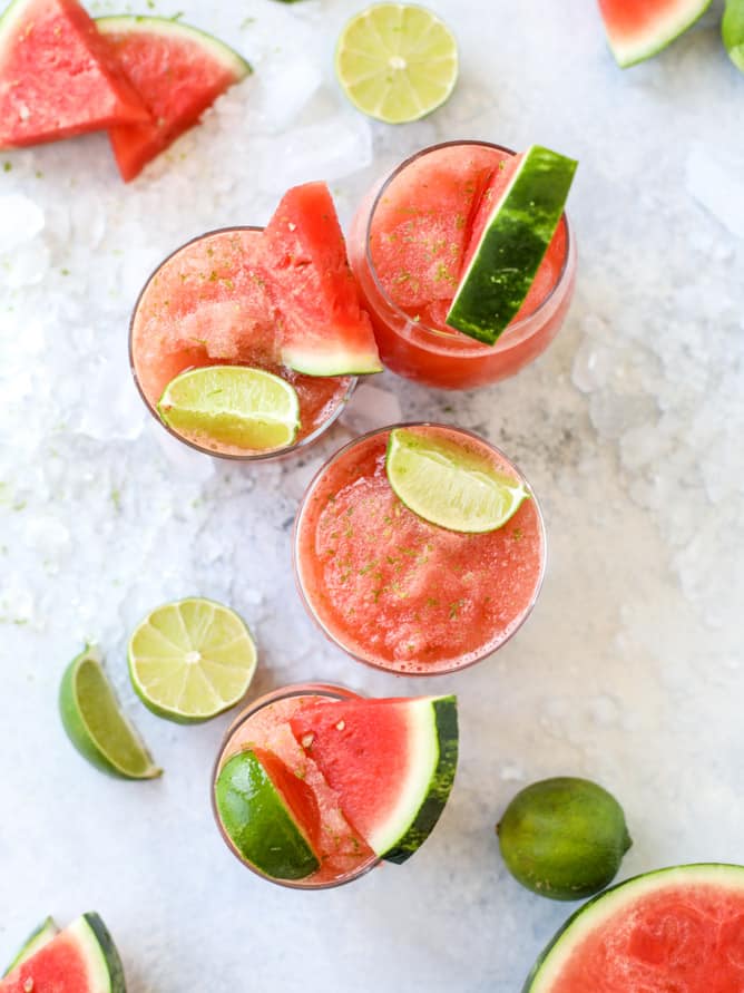 frozen watermelon lime agua fresca I howsweeteats.com