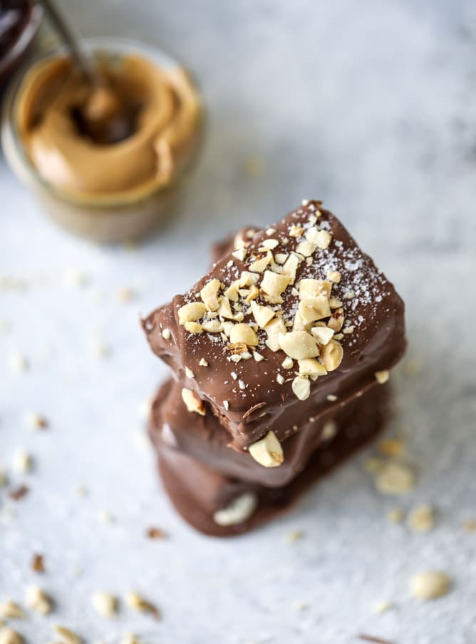 salted peanut butter ice cream bars I howsweeteats.com