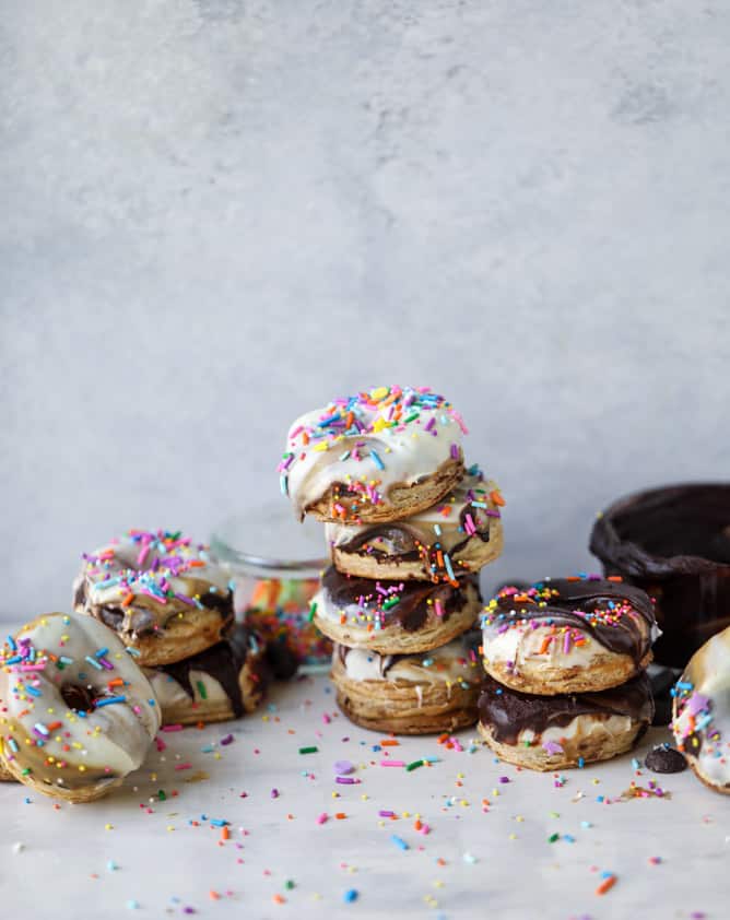 triple dipped chocolate peanut butter doughnuts I howsweeteats.com