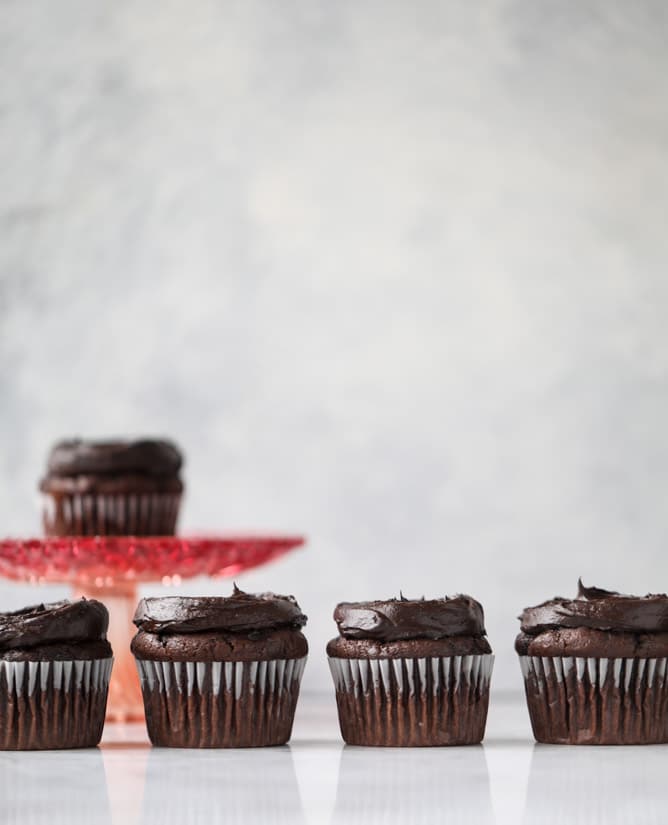 chocolate zucchini cupcakes with avocado frosting I howsweeteats.com