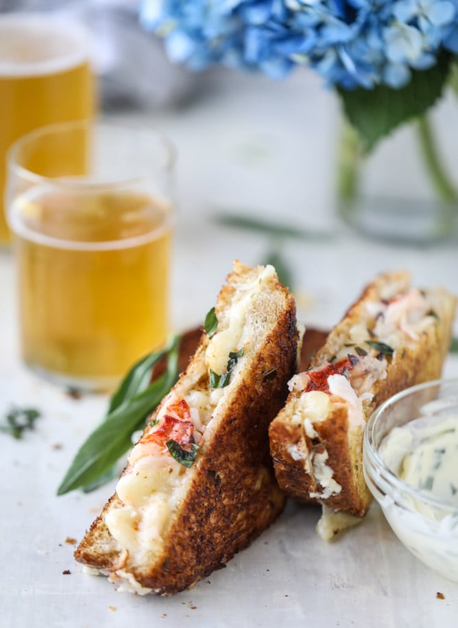 lobster grilled cheese with tarragon garlic butter I howsweeteats.com