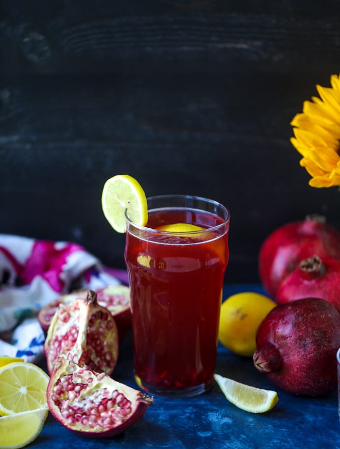 pomegranate shandy recipe I howsweeteats.com